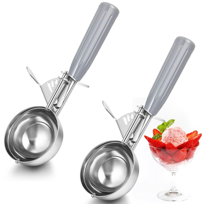 4Pcs 4oz Release Cookie Scoops Ice Cream Scooper with Trigger Release Portion Scoop Stainless Steel for Portion Control
