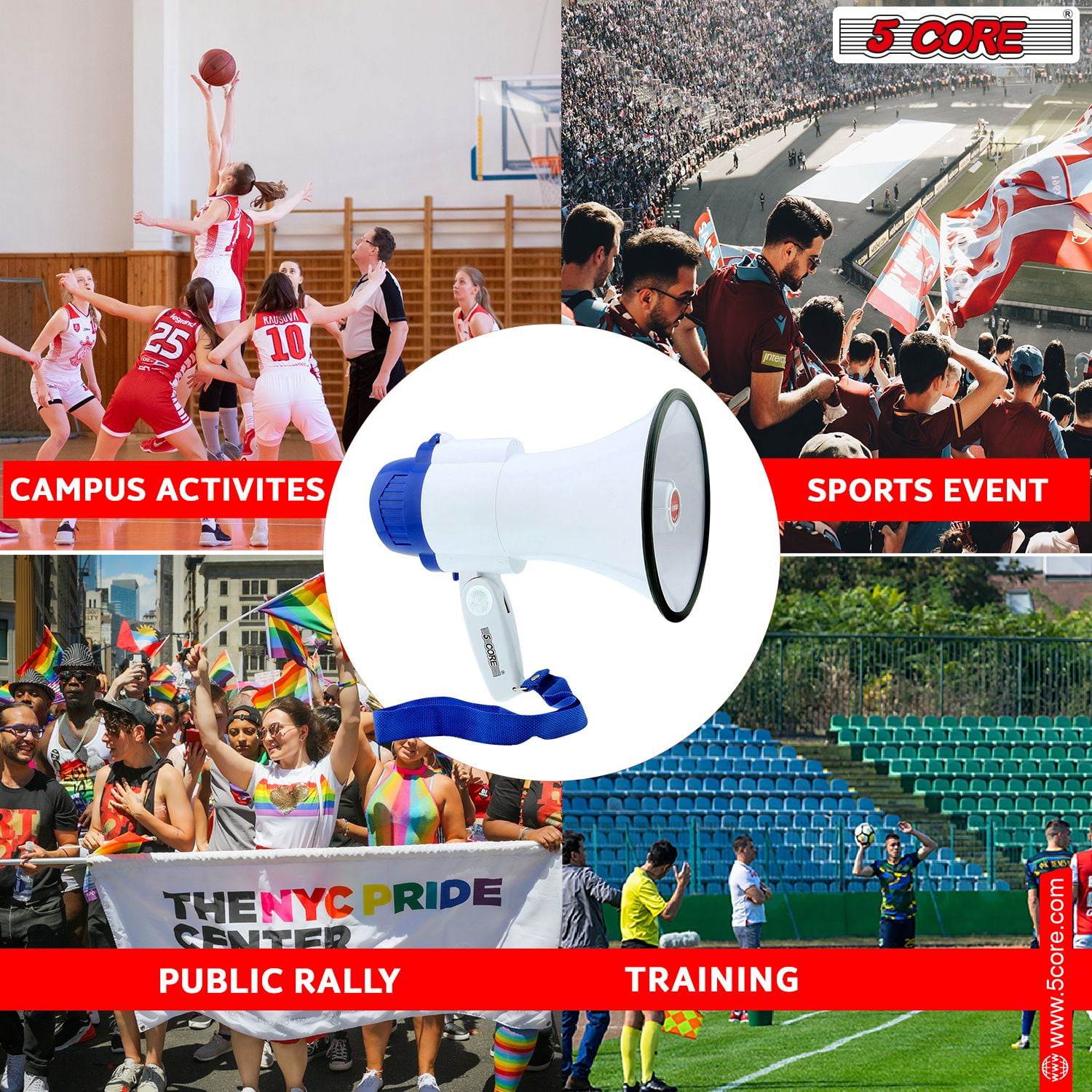 Altoparlante 5Core Megafono Bullhorn 30W Bull Horn Cheer - Foto 9