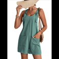 thumbnail image 1 of Cortos de Verano A para Mujer, Casuales Sin Mangas con Bolsillos Gris Azulado S, 1 of 9