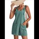 thumbnail image 1 of Cortos de Verano A para Mujer, Casuales Sin Mangas con Bolsillos Gris Azulado M, 1 of 9