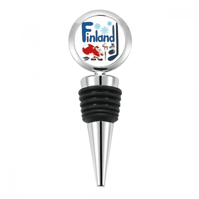 Finland National Symbole Motif Bouteille Bouchon en Acier Inoxydable Caoutchouc Réutilisable