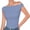 Blue, variant on Womens Summer Off The Shoulder Crop Tops Sleeveless One Shoulder Ruched Asymmetrical Going Out Tank Top