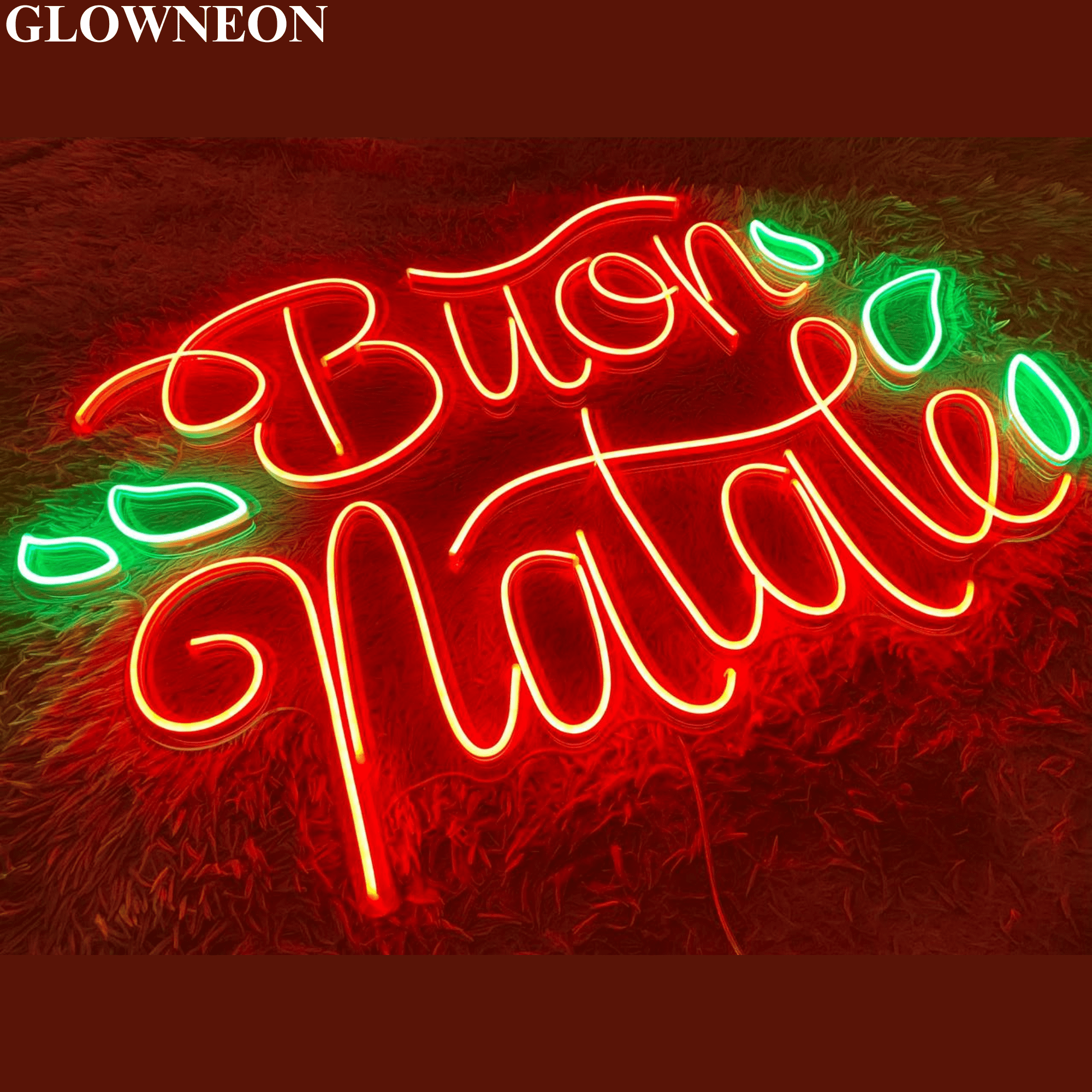 Glowneon Buon Natale Neon Sign, Italian Christmas Led Sign, Xmas Sign