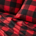 thumbnail image 5 of Soft Polar Fleece Plaid Sheet Set, 4-Piece Full Size Sheets, Red / Black, 5 of 6