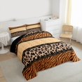 thumbnail image 3 of Homewish Cheetah Zebra Print Bedding Comforter Set 2pcs for Teens Female Men,Retro Vintage Aesthetic Twin Comforter Sets Microfiber,Abstract Geometric Stripes Breathable Bedding Set, 3 of 8