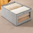 thumbnail image 2 of Organisateur de Vêtements pour Garde-Robe, Organisateur de Vêtements à Compartiments avec Support, Organisateur de Tiroir à Lessive Pliable et Lavable avec Poignée, 2 of 9