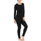 thumbnail image 3 of Set térmico Fruit of the Loom Micro Waffle para mujer, negro, talla M, 3 of 4