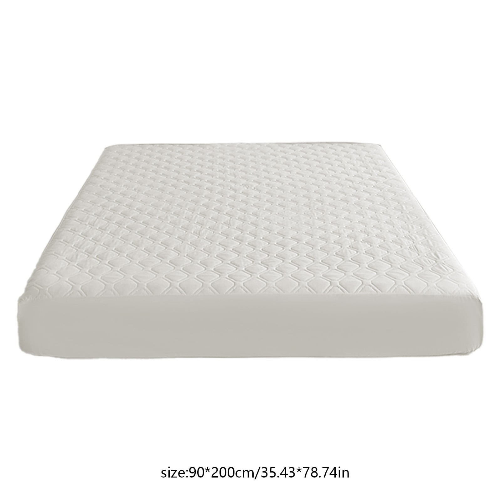 90x200cm Waterproof Mattress Protector Non-slip Soft Fibre Fixed Mattress Cover Ideal for Naked Sleeper
