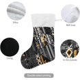 thumbnail image 3 of Coolnut 17.7 Inch Christmas Stockings, 1 PCS Black Garbage Texture Presonalized Large Stocking Sock for Family Holiday Xmas Party Decorations, 3 of 7