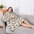thumbnail image 5 of Oversized Wearable Blanket Hoodie,Light Pink Bigfoot and Mountain Pattern Sherpa Blanket Hoodie with Super Pockets,Super Warm Fuzzy Pullover for Women & Men, 5 of 6