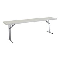 Maklaine 18x96" Plastic Heavy Duty Seminar Folding Table in Speckled Gray