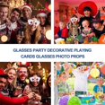 thumbnail image 2 of 1 Set 2 Pcs Glasses Party Decorative Playing Cards Glasses Photo Props (White), 2 of 3