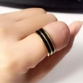 thumbnail image 3 of 6mm Black Gold Plating Band Man Women's Stainless Steel Ring Size 6-12, 3 of 7