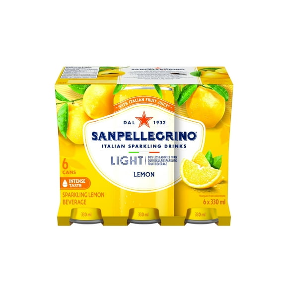 San Pellegrino Light Lemon, Sparkling Fruit Beverage, 15 Calories Per Serving, Made With Real Fruit Juice (From Concentrate), Bold And Flavourful, Crafted in Italy, 2 L