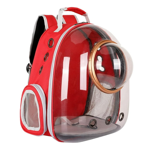 lionlar Pet Carrier Backpack Capsule Travel Dog Cat Bag Breathable Astronaut Red