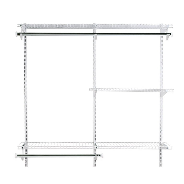 Rubbermaid Twin Track Upright Wall Shelving System, 47.5-Inch, White,  Support for use with Kitchen/Laundry and Closet Organization/Storage