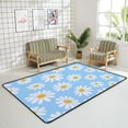 thumbnail image 4 of Coolnut Area Rug Daisy Flower on Blue Background Nursery Rug Floor Mat Kids Playing Mat 7' x 5' (80 x 58 in) for Living Room Bedroom, 4 of 6
