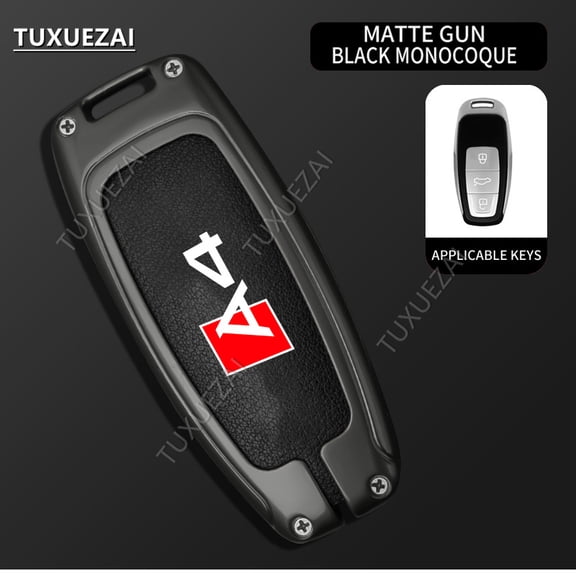 For Audi A4 Key Cover Case C style 3 buttons Zinc Alloy Leather Car Key Cover Fashion Key Case Cover