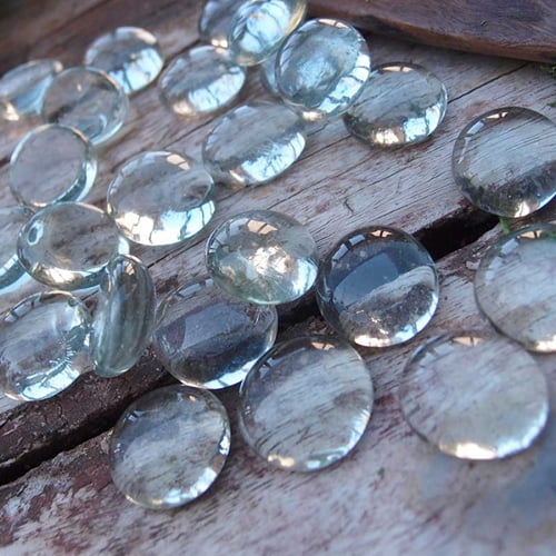 2 Pcs Event Decor Vase Filler 1/2 in. wide Flat Bottom Glass Marble 100