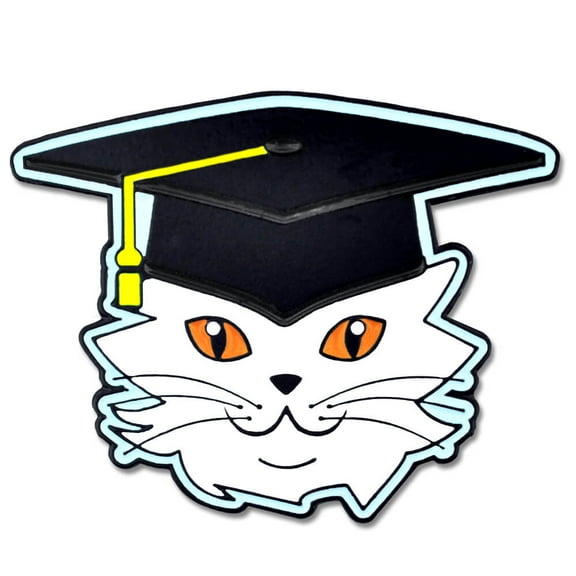 Cat with Graduation Cap and Tassel School Enamel Lapel Pin