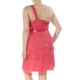 thumbnail image 2 of ADRIANNA PAPELL Womens Pink Ruffled Sleeveless Asymmetrical Neckline Above The Knee Party Dress 16, 2 of 3