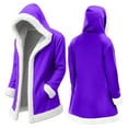 thumbnail image 2 of QATAINLAV Christmas Jacket for Men Warm Lined Winter Fleece Hooded Cardigan Funny Santa Claus Coat, Purple, XXL, 2 of 9