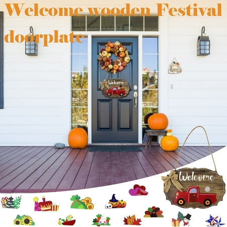 YOHAVEN Interchangeable Wooden Welcome Sign 8 x12 Front Door Porch Decor for Seasonal Holidays Birthday Christmas Decorations Easter Halloween Thanksgiving St. Patrick s Day YOHAVEN Interchangeable Wooden Welcome Sign 8 x12 Front Door Porch Decor for Seasonal Holidays Birthday Christmas Decorations Easter Halloween Thanksgiving St. Patrick s Day