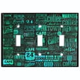 thumbnail image 2 of Metal Light Switch Wall Plate Outlet Cover (Coffee Shop Cafe Restaurant Sign Black Teal Ocean Green - Triple Toggle), 2 of 2
