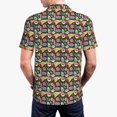 thumbnail image 3 of Balery Doodle Food Printed Men’s Short Sleeve Polo Shirt, Midweight Men's Shirt,Golf Polo shirts -Small, 3 of 8