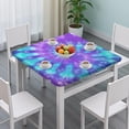 thumbnail image 3 of Purple Blue Tie Dye Pattern Square Fitted Tablecloth with Elastic Edge,Square Table Cover,Washable Elastic Table Cover for Home Kitchen Party Decor 34"x34", 3 of 6