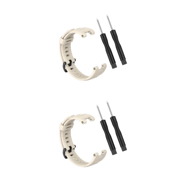 stanreset Silicone Replacement Band Durable Smartwatch Wrist Straps Exquisite Breathable Watch Strap Install Tools Watchband Beige Beige 2Set