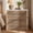 Oak, variant on Afuhokles Modern 3-Drawer Nightstand with Faux Marble Top, Fluted Bedside Table with Large Storage Drawers, Oak