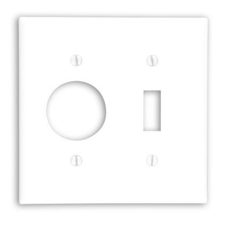 Gang Toggle Plastic Wall Plate - Leviton 88007 White Two Gang Combination Toggle Switch 1.406