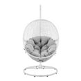thumbnail image 5 of Swing Lounge Chair, White Gray, Rattan, Wicker, Outdoor Patio Balcony Cafe Bistro Garden Hospitality Restaurant, Modern Contemporary HB34635, 5 of 10