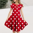 thumbnail image 2 of Ugoldhm Girls' Summer Polka Dot Fit & Flare Sundress Short Sleeve, Crew Neck, Casual Style for 6-15 Years, 2 of 7