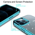 thumbnail image 5 of Crystal Bling Clear Case for iPhone 12 Pro Max 6.7" 2020, Allytech Slim TPU Back Luxury Sparkly Anti-Slip Shockproof Anti-Scratch Protective Girls Women Case for iPhone 12 Pro Max 2020(6.7 inch), Blue, 5 of 5