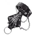 thumbnail image 1 of de de material cuero PU Negro Gótico Brazaletes Punk Regalos de Joyería de BLESIY Pulsera de motociclista con guante de mano, 1 of 7