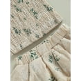 thumbnail image 6 of Bagilaanoe 2Pcs Toddler Baby Girls Skirt Set Floral Print Short Sleeve Ruched Tops + Lined Shorts Skirts 9M 12M 18M 24M 3T 4T Kids Summer Casual Outfits, 6 of 8