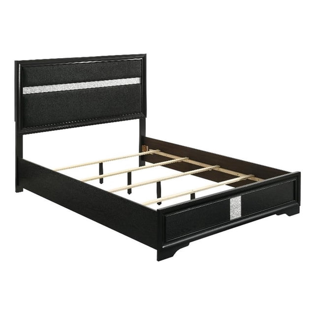 Miranda 54-inch Upholstered Queen Panel Bed Black