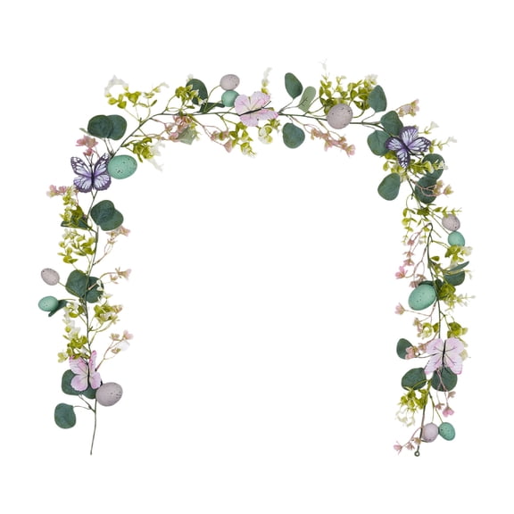 Sktrjpolfis Easter Egg Artificial Garland Plastic Wicker Hanging Decor for Indoor Wall Mantel