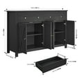 Homfa Living Room Kitchen Solid Wood Sideboard, 4Door 2Drawer