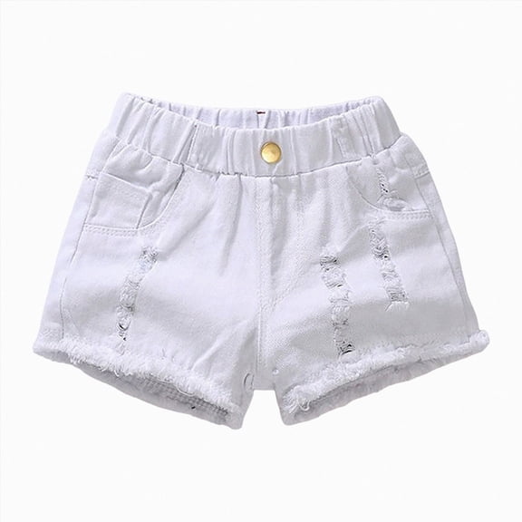 NIEWTR Kids Summer Clothes Girls Active Shorts with Pockets High Waist Running Biker Yoga Gym Sport Bottoms 0-24Monthes 2T 3T 4T 5T 6T(A-White,5-6 Years)