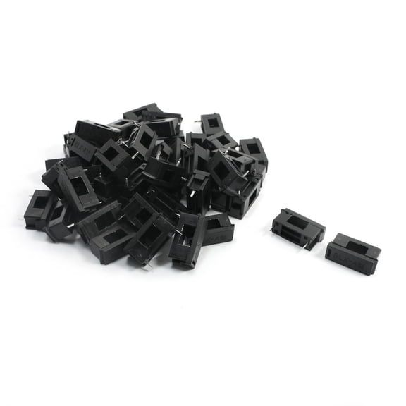 50Pcs 250V 6.3A Black Plastic 2Pins PCB Mount Fuse Holder for 5 x 20mm Fuse