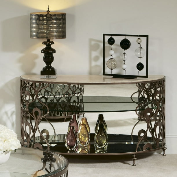 American Drew Bob Mackie Demi Lune Sofa Table In Brown Metal Com American Drew Bob Mackie Demi Lune Sofa, Bob Mackie Furniture Hardware