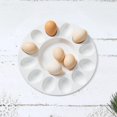 thumbnail image 1 of Bandeja para huevos, plato con base para mariscos, plato de comida apilable de cerámica, sartén para caracoles, plato para viajes, parrilla, hornear, 32cm, 1 of 8