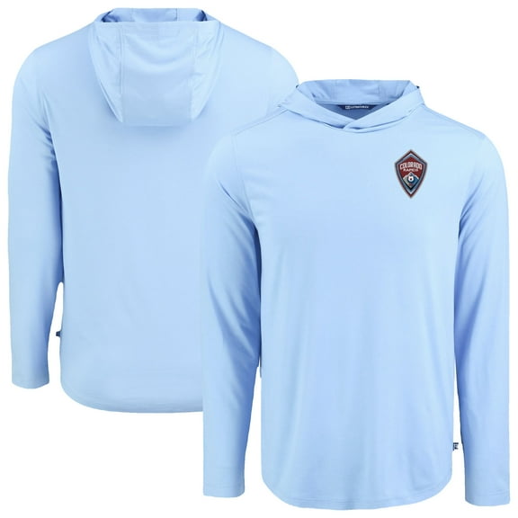 Men's Cutter & Buck Sky Blue Colorado Rapids Coastline Epic Comfort Eco Recycled Long Sleeve Hoodie T-Shirt