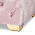 thumbnail image 2 of Bowery Hill Modern Tufted Velvet Ottoman in Pink and Gold, 2 of 8