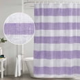thumbnail image 5 of Purple Striped Shower Curtain, Waterproof Shower Curtains for Bathroom, Farmhouse Vintage Stripes Washable Fabric Bathtub Curtain Set Bath Decor with 12 Hooks 72"x78", 5 of 8