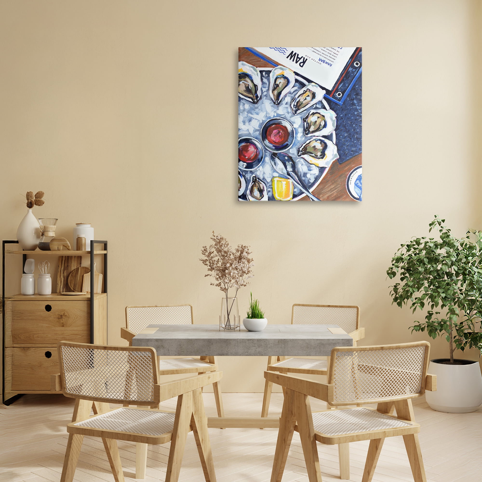 Stupell Industries Oysters on Ice Canvas Wall Art, design by Rachel Nerney