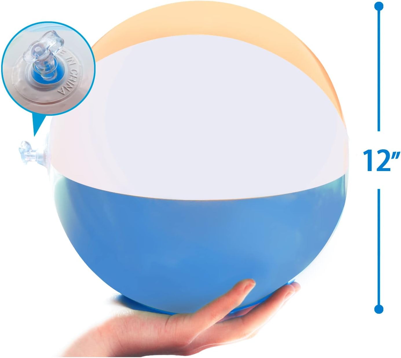 Novelty Place 12 Pack Inflatable Beach Balls 12" Dia. - Summer Beach Pool Party Supplies Pool Toy Fun Floating Toys